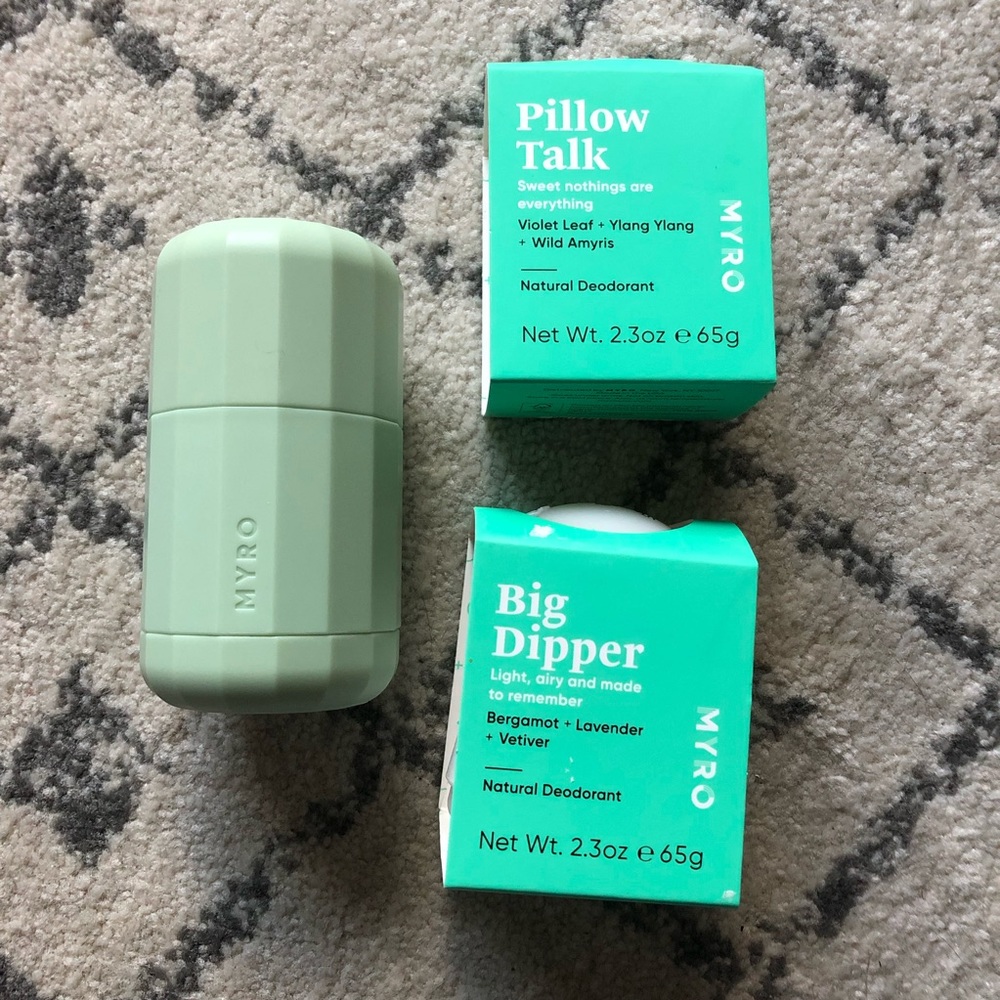 Myro deodorant case and two refills